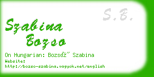 szabina bozso business card